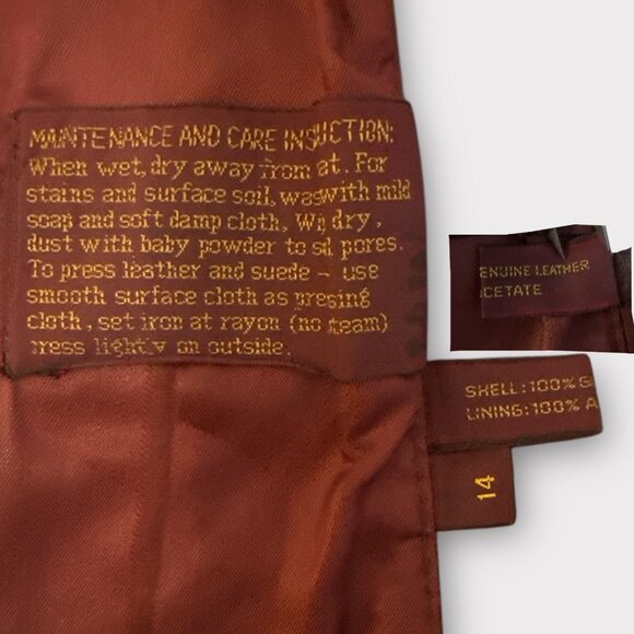 VTG Etienne Aigner Blazer Women M-L Oxblood Leather Notch Collar Jacket 1980s - Picture 7 of 12